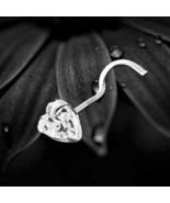 925 Sterling Silver Clear CZ Heart Nose Stud ... - $8.81