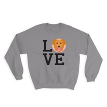 Love Golden Retriever Cute : Gift Sweatshirt Dog Cartoon Funny Owner Heart Pet M - £22.76 GBP