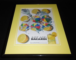 1992 Bacardi &amp; Lemonade Framed 11x14 ORIGINAL Vintage Advertisement - $34.64