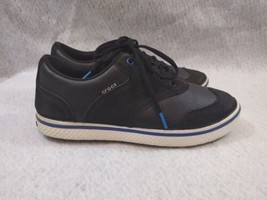 Crocs Preston Black Suede w/ Blue Hank Haney Golf Shoes Men&#39;s Sz US 8 - £27.74 GBP