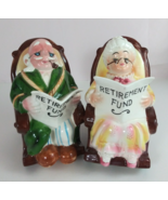 Vintage Lefton Retirement Fund Grandma Grandpa Rocking Chair Piggy Banks Japan - $528.78 MXN