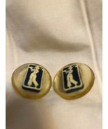 2 Vintage Bakelite Buttons of a Woman Golfer - $28.00