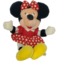 Vintage Disney World Land Minnie Mouse Polka Dot Dress Stuffed Animal 11.5&quot; - £27.37 GBP