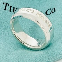 Size 6.5 Tiffany Makers Slice Ring Medium 6.7mm Band in Sterling Silver - £370.58 GBP