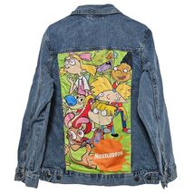 Nickelodeon Cartoon Denim Jacket Rugrats Hey Arnold Ren Stimpy 90s Nosta... - $29.99