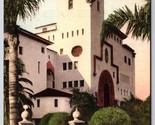 Contea Palazzo Della Santa Barbara Ca Unp Mano Colorato Fototipia Postcard - $4.04