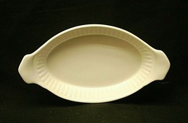 Vintage White Au Gratin Ovenproof Oval Ribbed Dish Made in Calif. USA 849-852 - £15.77 GBP