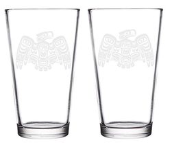 Color Changing! Native Hawks ThermoC Logo Pint Glass - £10.02 GBP