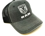 DODGE RAM LOGO GREY DENIM BLACK MESH TRUCKER SNAPBACK HAT CAP ADJUSTABLE... - $18.00