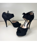 Chinese Laundry Head Over Heels Women’s Size 8 1/2 8.5M Black Lace Leath... - $12.19