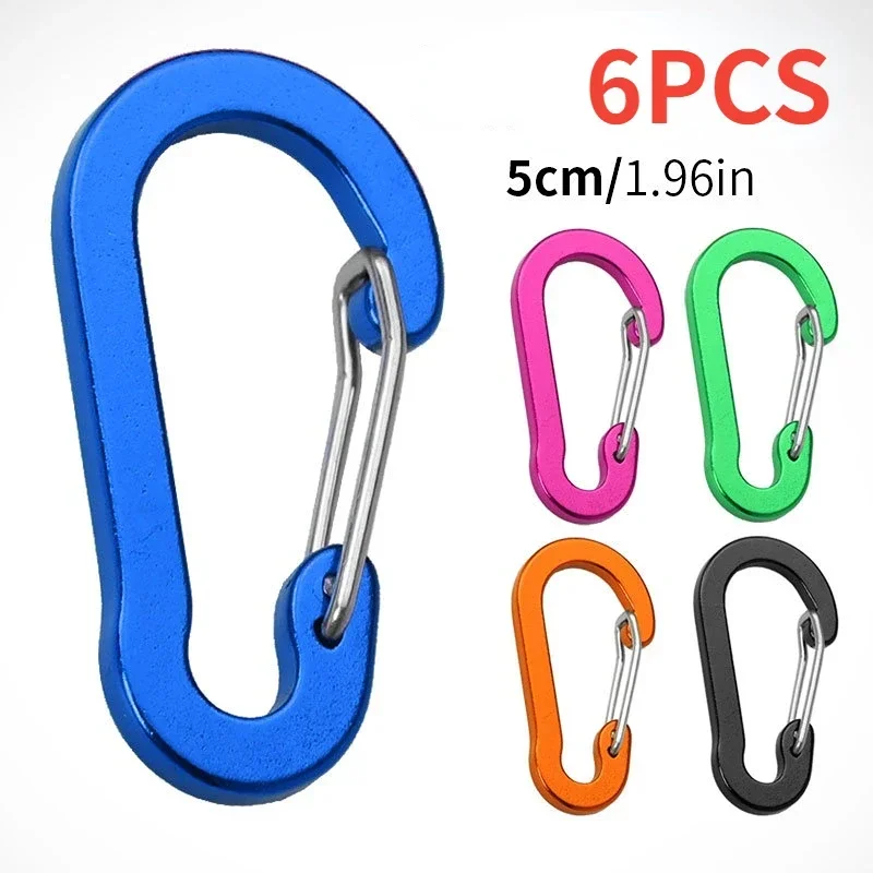 6PC Mountaineering Buckle Outdoor Camping Multifunctional Tool Steel Small - £9.08 GBP