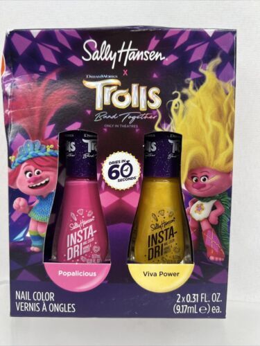 Primary image for Sally Hansen Insta-Dri Trolls Duo Nail Polish Popalicious & Viva Power Pink Gold