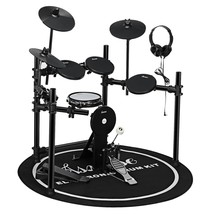 -60 Electric Drum Set, Drum Set With 4 Mesh Drum Pads, Switch Pedals, He... - £496.35 GBP
