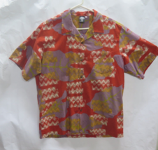 TuTuvi Mens Hawaiian Palapala Luau Aloha Print Button Up Shirt XL Cotton... - £33.38 GBP