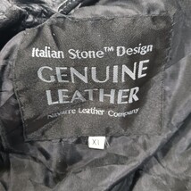 Italian Stone Design Men's Black Navarre Genuine Leather Full Zip Jacket Size XL image 5