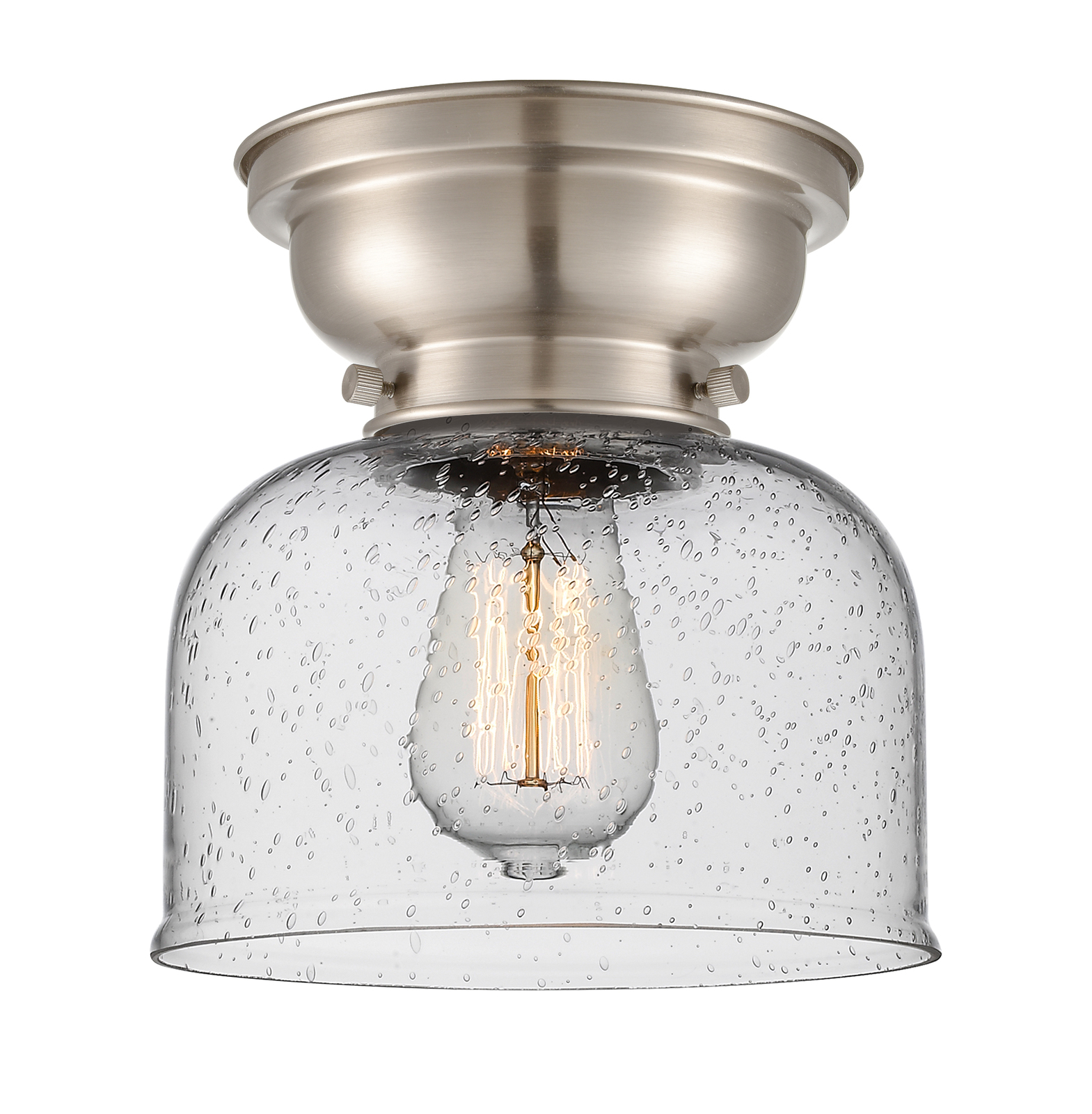 Flush Mount Bell 8&quot; Brushed Satin Nickel Franklin Restoration 623-1F-SN-G74 - $104.36