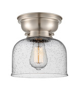 Flush Mount Bell 8&quot; Brushed Satin Nickel Franklin Restoration 623-1F-SN-G74 - $104.36