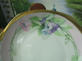 MZ Althrolau Germany pin dish, gold and violets, 6&quot; ORIGINAL - £35.30 GBP