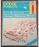 1978-1983 HAYNES DODGE PLYMOUTH COLT CHAMP FWD MODELS WORKSHOP MANUAL - $9.85