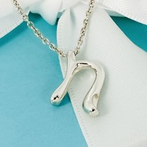 18&quot; Tiffany Letter N Alphabet Initial Pendant 1.5m Chain Necklace Elsa Peretti - £258.71 GBP