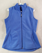 Woolrich Vest Women Size Small Blue Fleece Sleeveless Pockets Casual Full Zipper - £14.32 GBP