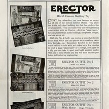 1916 Erector Set Toy Advertisement Full Page 16 x 11&quot; Collectible LGADYC3 - £40.75 GBP