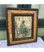Morisot - Girl Writing Letter - Vintage Attic Arts Stressed Frame &amp; Print - $721.64 MXN