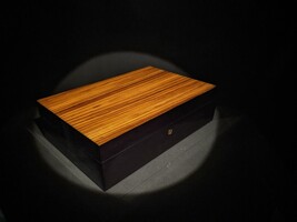 Elie Bleu Zebrawood Humidor 110 count Made in France NIB image 3