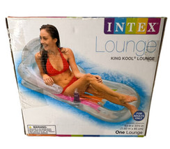 Intex King Kool Lounge Pool Float 63”x 33 1/2” Backrest Armrest Cup Holder - £19.60 GBP
