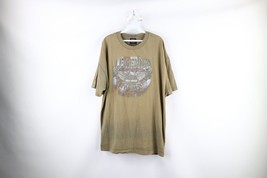 Vtg Harley Davidson Mens 2XL Faded Spell Out Eagle Short Sleeve T-Shirt Green - £30.50 GBP