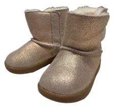 Uggs Keelan Girls Kids Boots Booties Metallic Suede 1123351 Fur 4/5 12-1... - $25.00