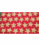 Fabric Hoffman Musical Stars of Tan on Red Background Gold Sparkles $2.95 - $4.13 CAD