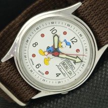 VINTAGE SEIKO CARTOON DIAL AUTO 7S36A JAPAN MENS D/D WHITE WATCH 583b-a3... - $39.99