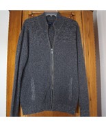 Tommy Bahama Gray Cardigan Sweater Full Zip 100% Cotton Pockets Men Larg... - $62.55 CAD