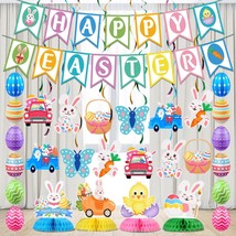 Easter Decorations Easter Decor Happy Easter Banner Egg Bunny Garland Hanging Sw - £18.11 GBP