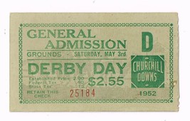 1952 Kentucky Derby GA Ticket Stub Churchill Downs Hill Gail Winner - £306.99 GBP