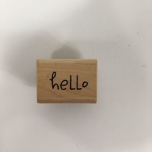 93464-J Hello Inkadinkado Rubber Stamp Print Letters Word Wood-Mounted 1.25&quot; x 1 - £5.53 GBP