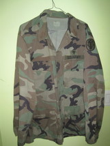 Vintage 90s US Army Medical Command Doctor BDU Wodland Camouflage Uniform Tunic - £27.96 GBP