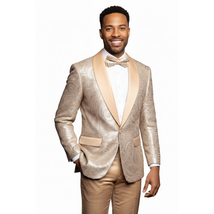 Men Insomnia Manzini Jacket Stage Performer Singer Prom MZE168 Champaign Sequin image 5