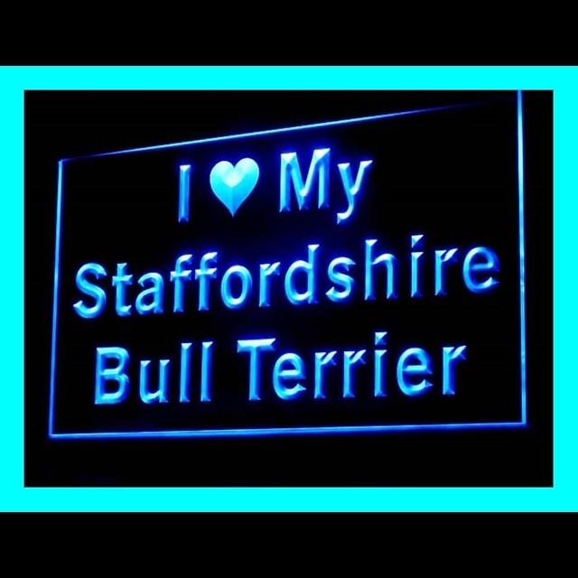210125B I Love My Staffordshire Bull General Versatile Pleasant LED Light Sign - £17.57 GBP