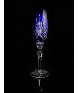 ajka caroline crystal cobalt blue colored champagne flute 9&quot; Tall - £139.38 GBP