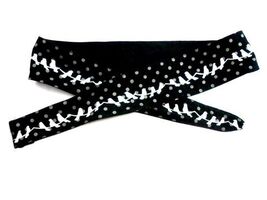 Black &amp; White Screen Printed Belt White Birds on a Wire One Size Jenna R... - $27.67