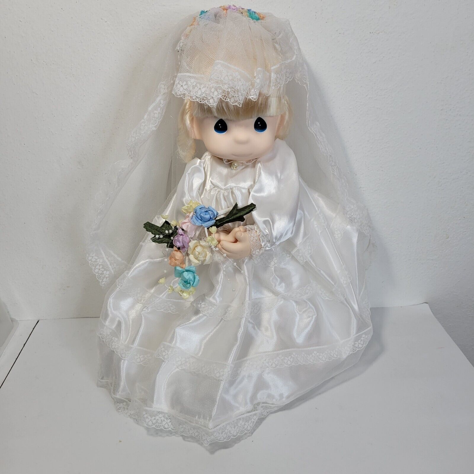 Precious Moments Jessi Bride Doll With Stand 1985 Samuel J Butcher Applause 16" - $24.16