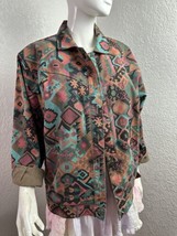 Vintage Gotcha Covered Aztec Southwestern Denim Jacket Made in USA Size M - £37.33 GBP