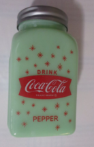 Coca-Cola  Pepper Shaker Jadeite Glass Depression Style Stars - £5.17 GBP