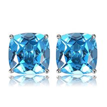 Amazing Fashion Design Swiss Blue Topaz Gemstone 14K White Gold Wedding ... - $254.79