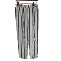 Love Tree Linen Blend Pants S Womens Striped Multicolor Pull On Ankle Le... - £13.96 GBP