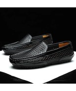 VNAJ 2023 Black Men Shoes Casual Leather Mens Loafers Moccasins   Italia... - £52.92 GBP