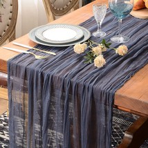 Cheesecloth Gauze Rustic Table Runner – 30 x 120 Inches Long BLUE NEW  - $22.76