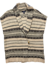 Chaps Ralph Lauren Women XL Sweater Vest Tan Southwest Aztec Cotton New ... - $18.49
